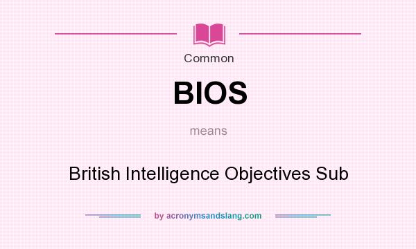 What does BIOS mean? It stands for British Intelligence Objectives Sub