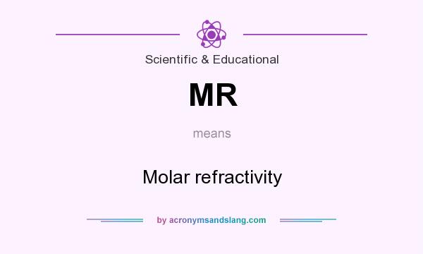 What does MR mean? It stands for Molar refractivity
