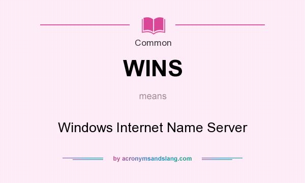 What does WINS mean? It stands for Windows Internet Name Server