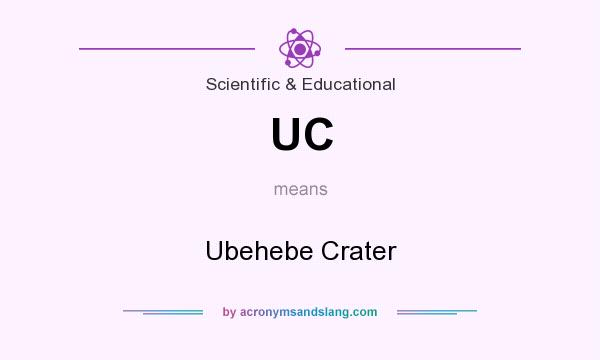 What does UC mean? It stands for Ubehebe Crater