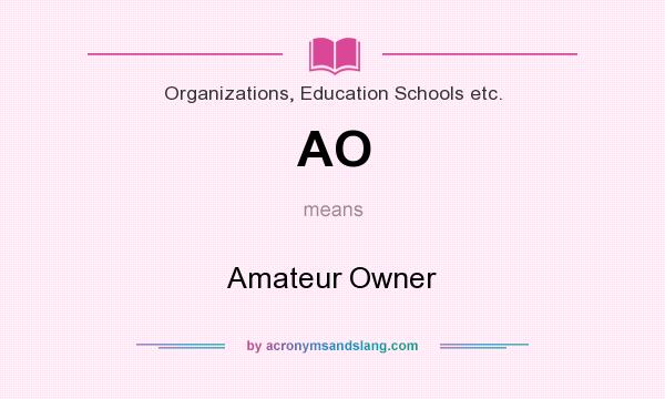 What does AO mean? It stands for Amateur Owner