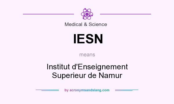 What does IESN mean? It stands for Institut d`Enseignement Superieur de Namur