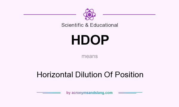 What does HDOP mean? It stands for Horizontal Dilution Of Position