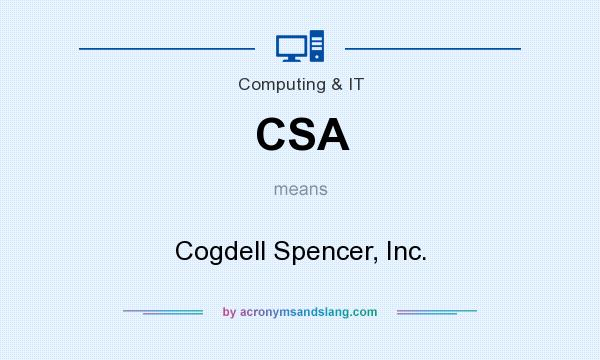 What does CSA mean? It stands for Cogdell Spencer, Inc.