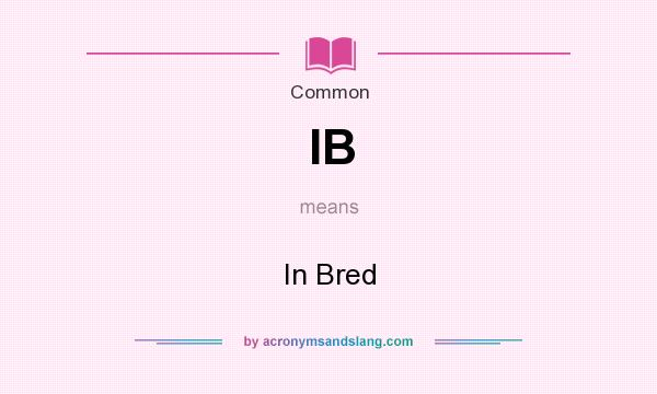 What does IB mean? It stands for In Bred