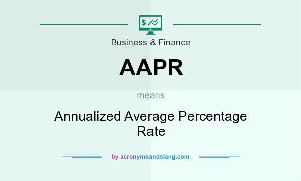 What does AAPR mean? It stands for Annualized Average Percentage Rate