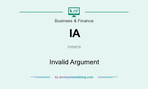 What does IA mean? It stands for Invalid Argument