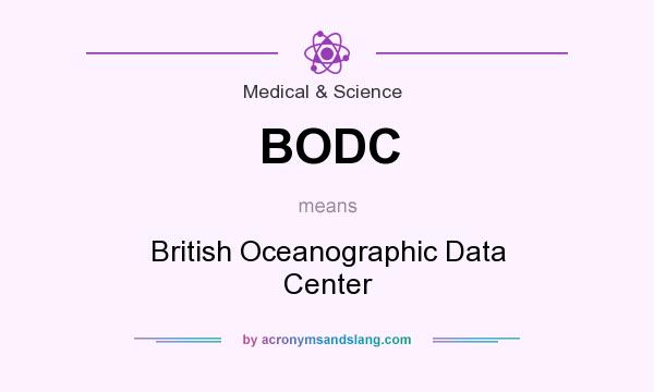 What does BODC mean? It stands for British Oceanographic Data Center