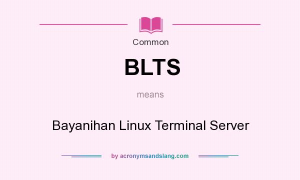 What does BLTS mean? It stands for Bayanihan Linux Terminal Server