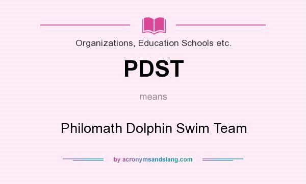 What does PDST mean? It stands for Philomath Dolphin Swim Team