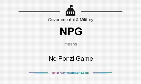 What does NPG mean? It stands for No Ponzi Game