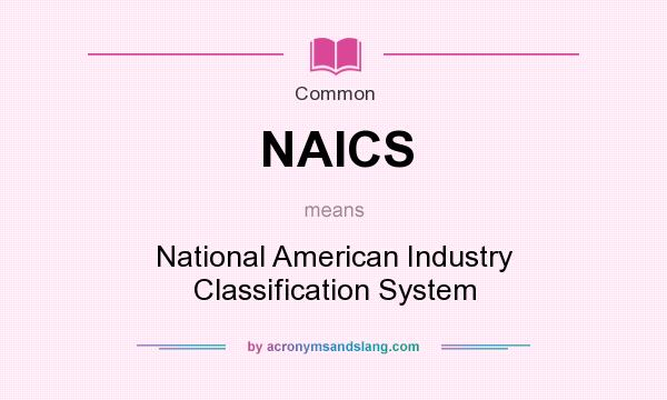 What does NAICS mean? It stands for National American Industry Classification System