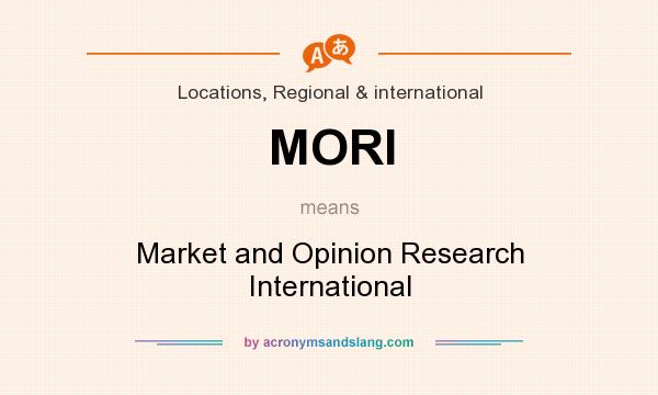 What does MORI mean? It stands for Market and Opinion Research International