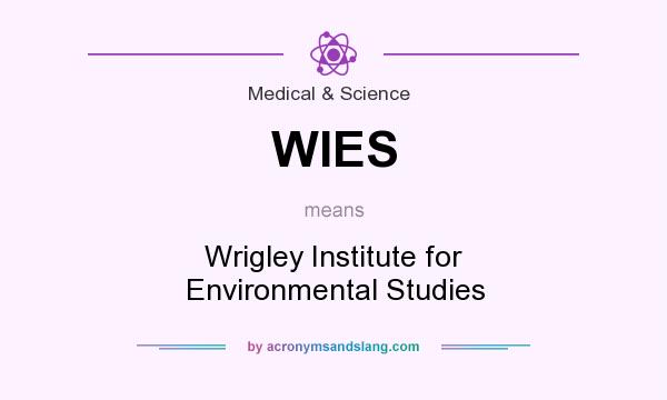 What does WIES mean? It stands for Wrigley Institute for Environmental Studies
