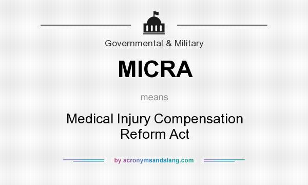 What does MICRA mean? It stands for Medical Injury Compensation Reform Act