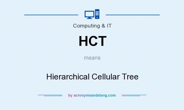What does HCT mean? It stands for Hierarchical Cellular Tree