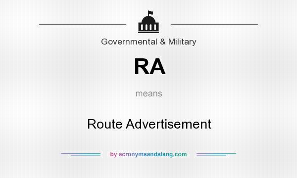 What does RA mean? It stands for Route Advertisement