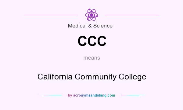 What does CCC mean? It stands for California Community College