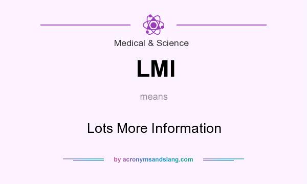What does LMI mean? It stands for Lots More Information