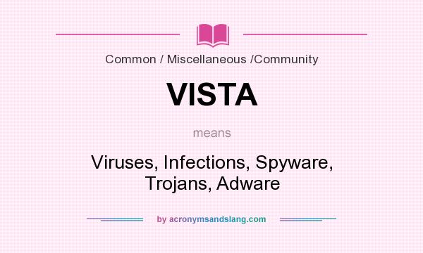 What does VISTA mean? It stands for Viruses, Infections, Spyware, Trojans, Adware
