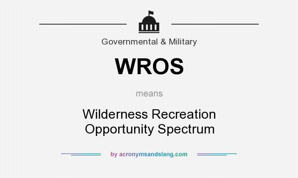 What does WROS mean? It stands for Wilderness Recreation Opportunity Spectrum