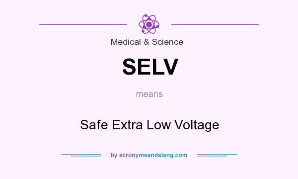 What does SELV mean? It stands for Safe Extra Low Voltage