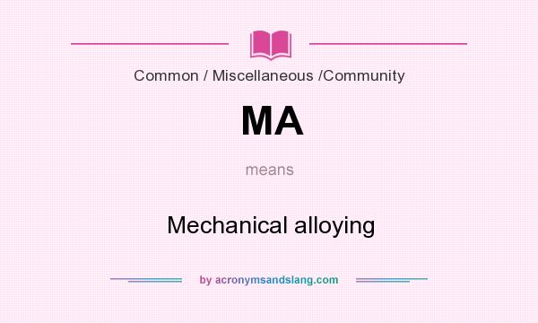 What does MA mean? It stands for Mechanical alloying