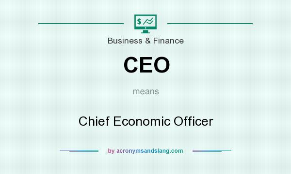 What does CEO mean? It stands for Chief Economic Officer