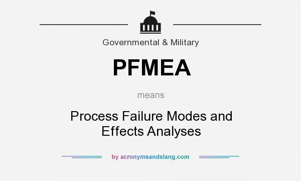 What does PFMEA mean? It stands for Process Failure Modes and Effects Analyses
