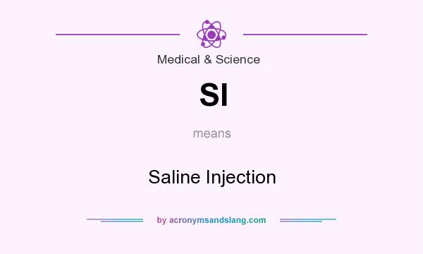What does SI mean? It stands for Saline Injection