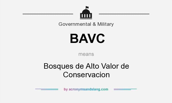 What does BAVC mean? It stands for Bosques de Alto Valor de Conservacion