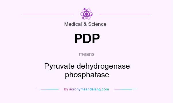 What does PDP mean? It stands for Pyruvate dehydrogenase phosphatase