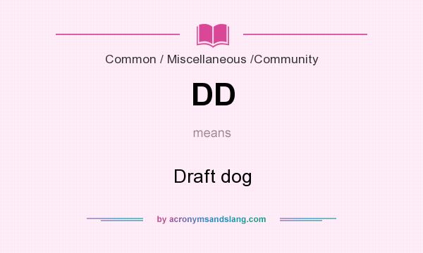 What does DD mean? It stands for Draft dog