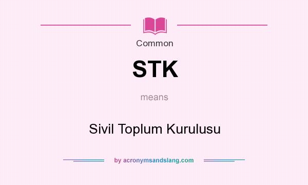 What does STK mean? It stands for Sivil Toplum Kurulusu