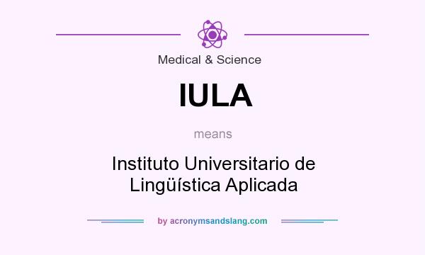 What does IULA mean? It stands for Instituto Universitario de Lingüística Aplicada