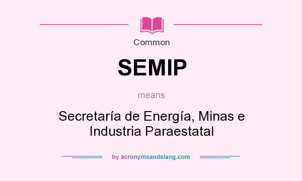 What does SEMIP mean? It stands for Secretaría de Energía, Minas e Industria Paraestatal