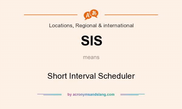 What does SIS mean? It stands for Short Interval Scheduler