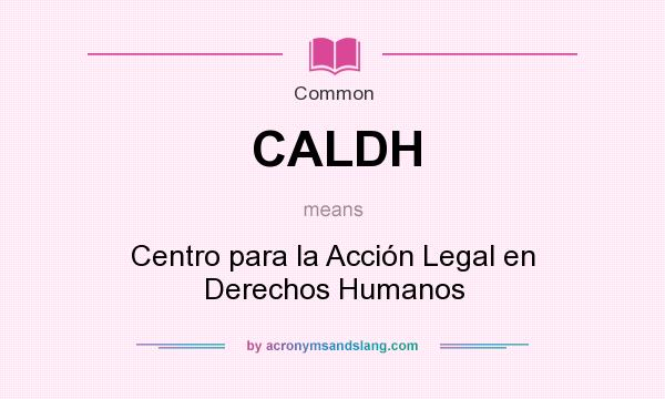 What does CALDH mean? It stands for Centro para la Acción Legal en Derechos Humanos