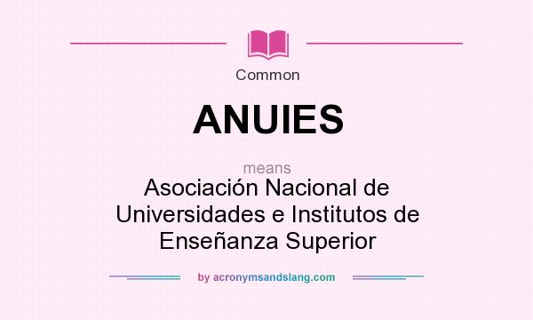 What does ANUIES mean? It stands for Asociación Nacional de Universidades e Institutos de Enseñanza Superior