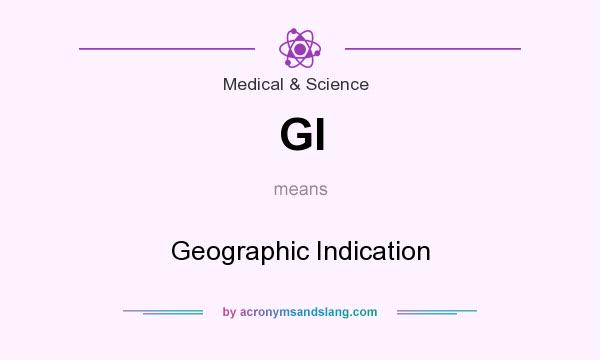 What does GI mean? It stands for Geographic Indication