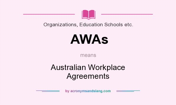 What does AWAs mean? It stands for Australian Workplace Agreements