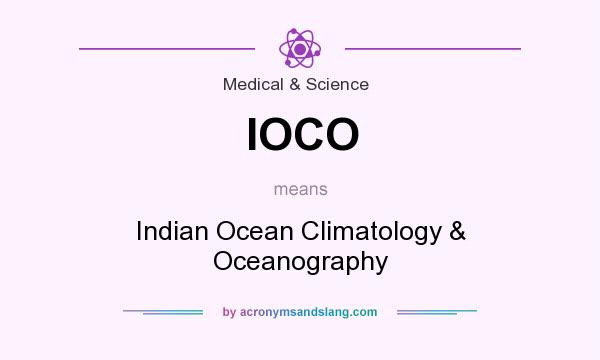 What does IOCO mean? It stands for Indian Ocean Climatology & Oceanography