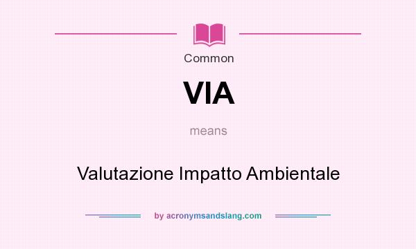 What does VIA mean? It stands for Valutazione Impatto Ambientale