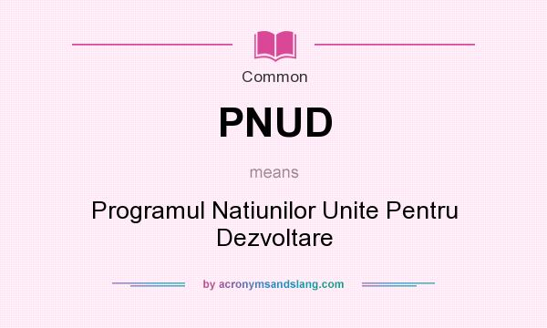 What does PNUD mean? It stands for Programul Natiunilor Unite Pentru Dezvoltare