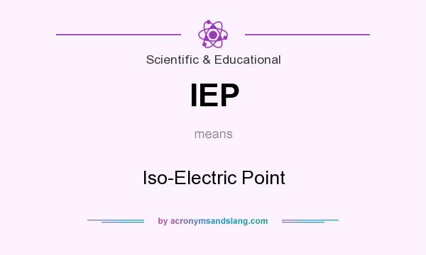 What does IEP mean? It stands for Iso-Electric Point