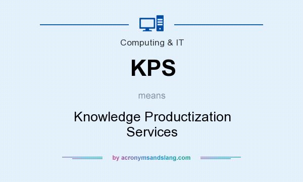 What does KPS mean? It stands for Knowledge Productization Services