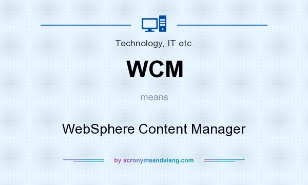 What does WCM mean? It stands for WebSphere Content Manager