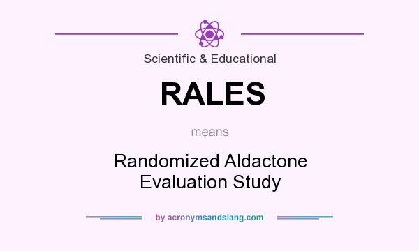 What does RALES mean? It stands for Randomized Aldactone Evaluation Study