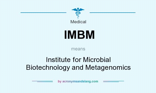 What does IMBM mean? It stands for Institute for Microbial Biotechnology and Metagenomics