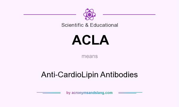 What does ACLA mean? It stands for Anti-CardioLipin Antibodies